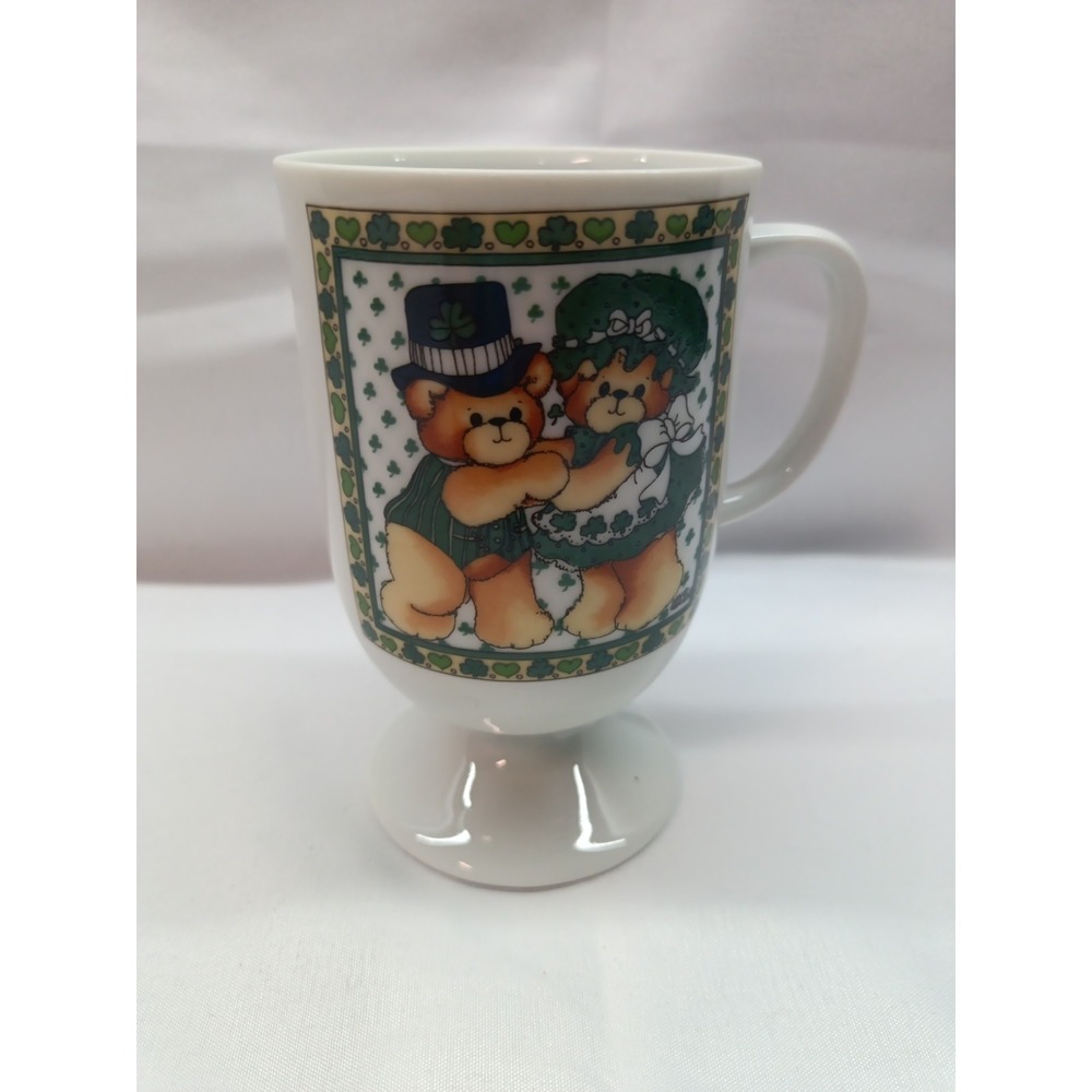 Vintage Lucy and‎ Me Beary Irish Coffee Pedestal Mug Recipe Bears 1985